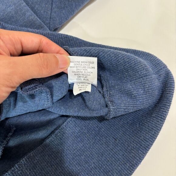 Banana Republic Blue Henley Shawl Sweater Mens XL Dad Grandpa Normcore - Picture 9 of 9